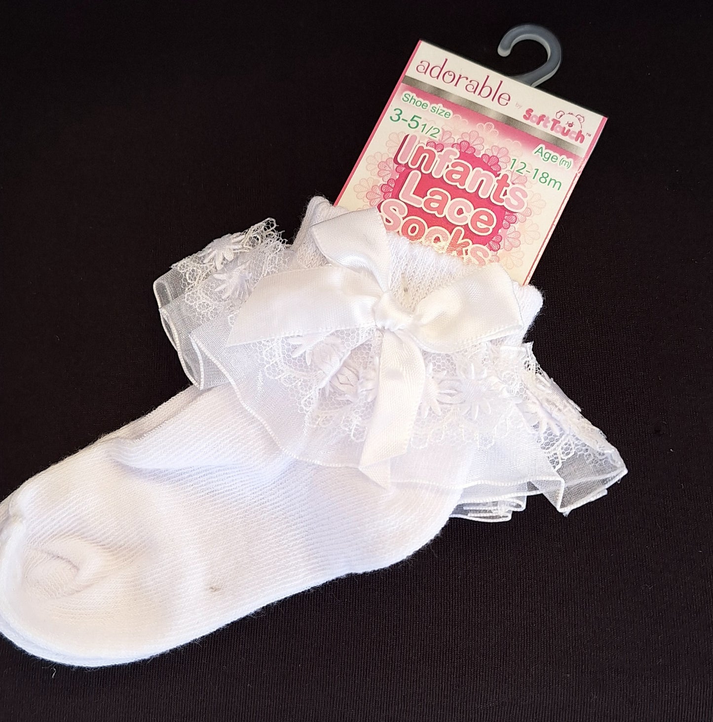White Organza lace ankle sock's