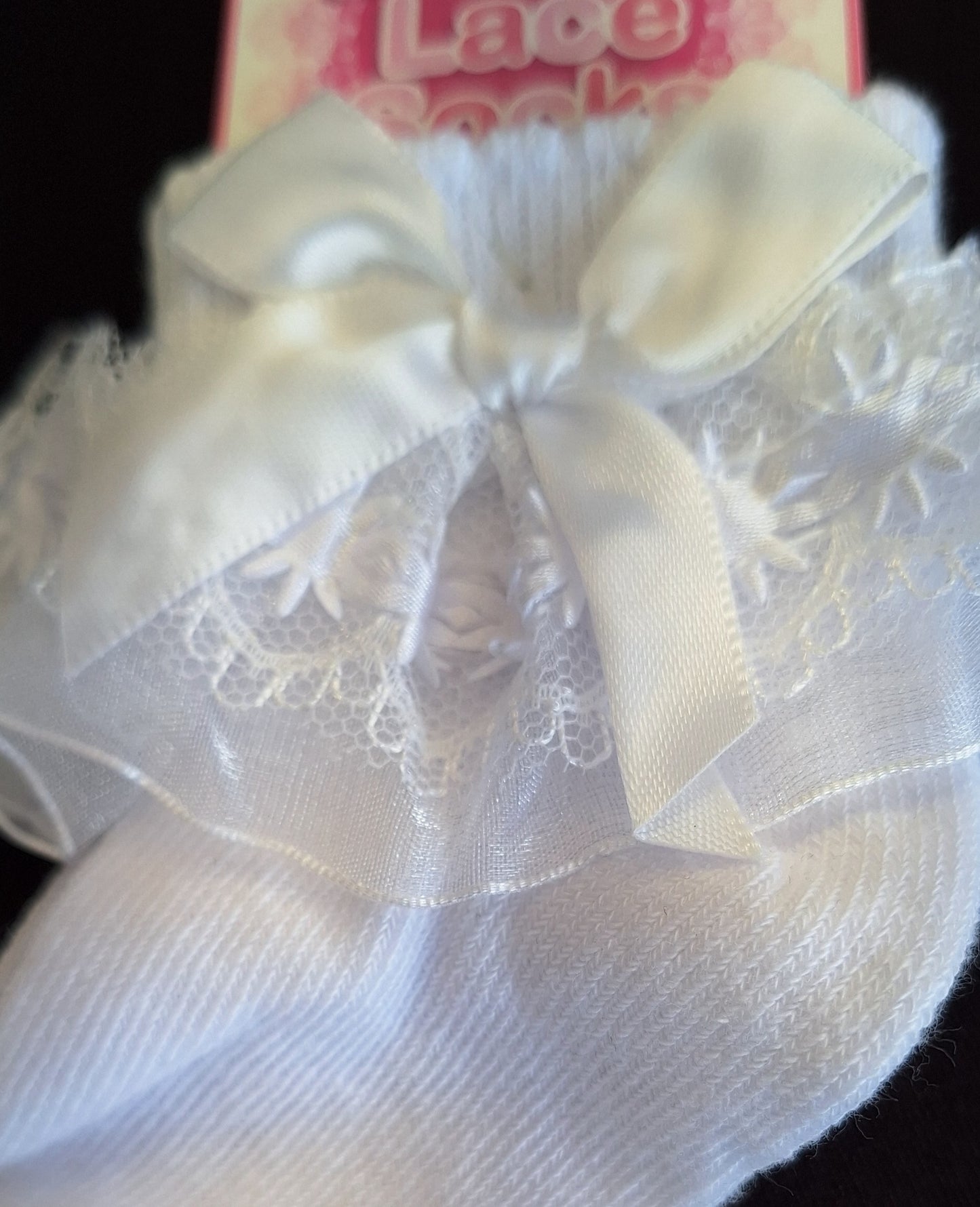 White Organza lace ankle sock's