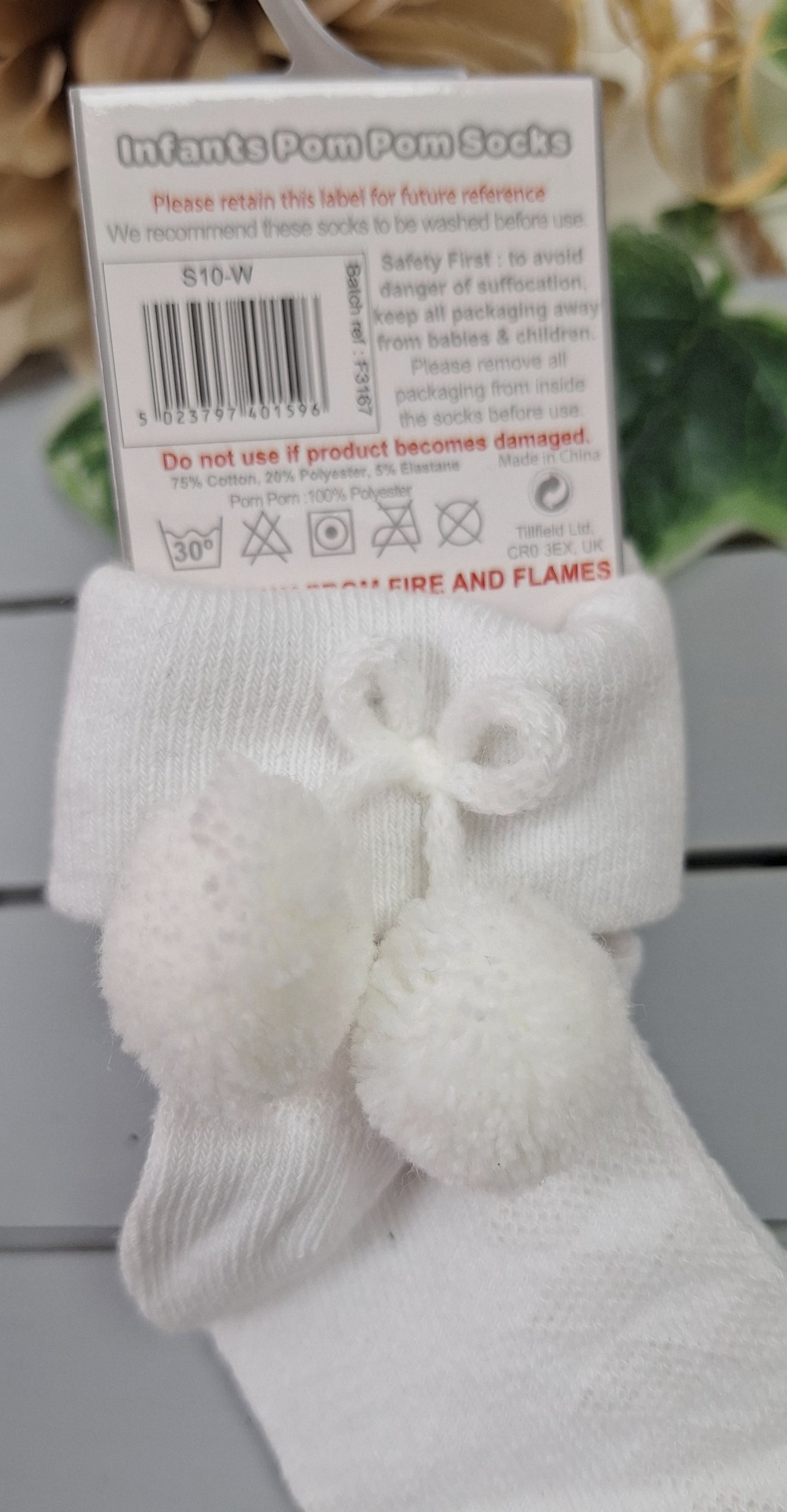 White Ankle Pompom Sock's