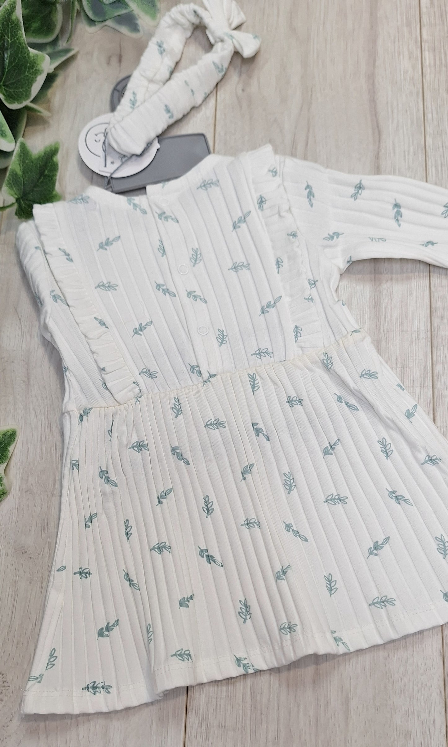 Baby Girl's Leaf Dress & Headband