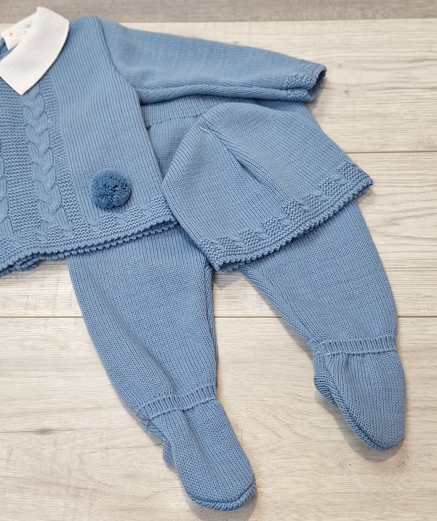 Baby Boy's Blue 3 piece knitted Suit