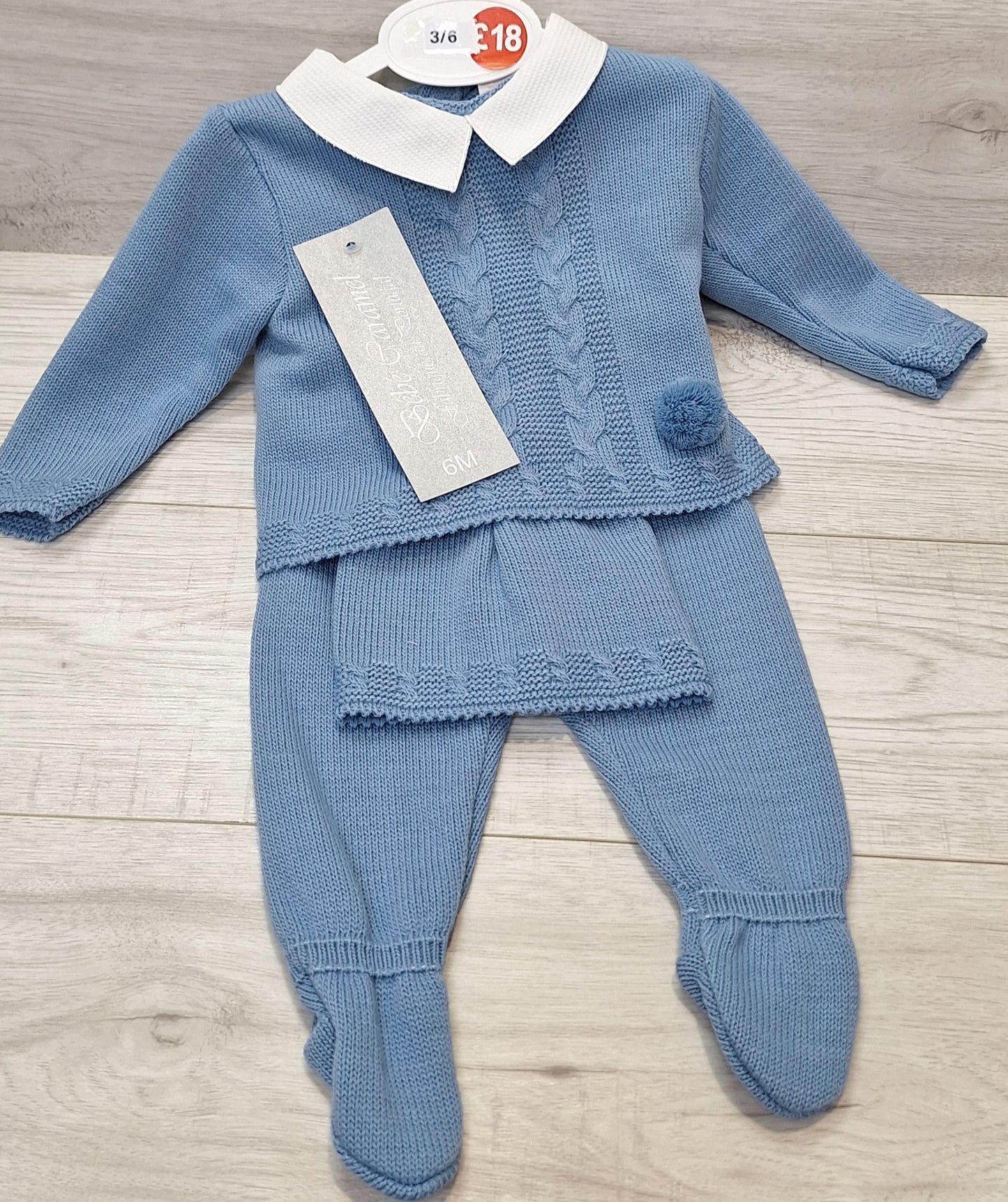 Baby Boy's Blue 3 piece knitted Suit