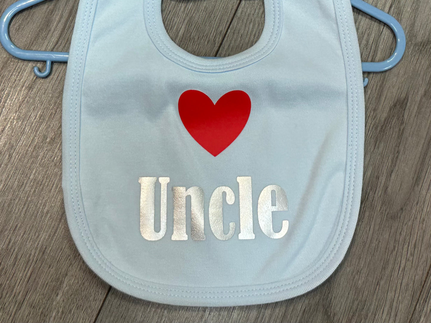 Blue "Uncle" slogan Baby Bib