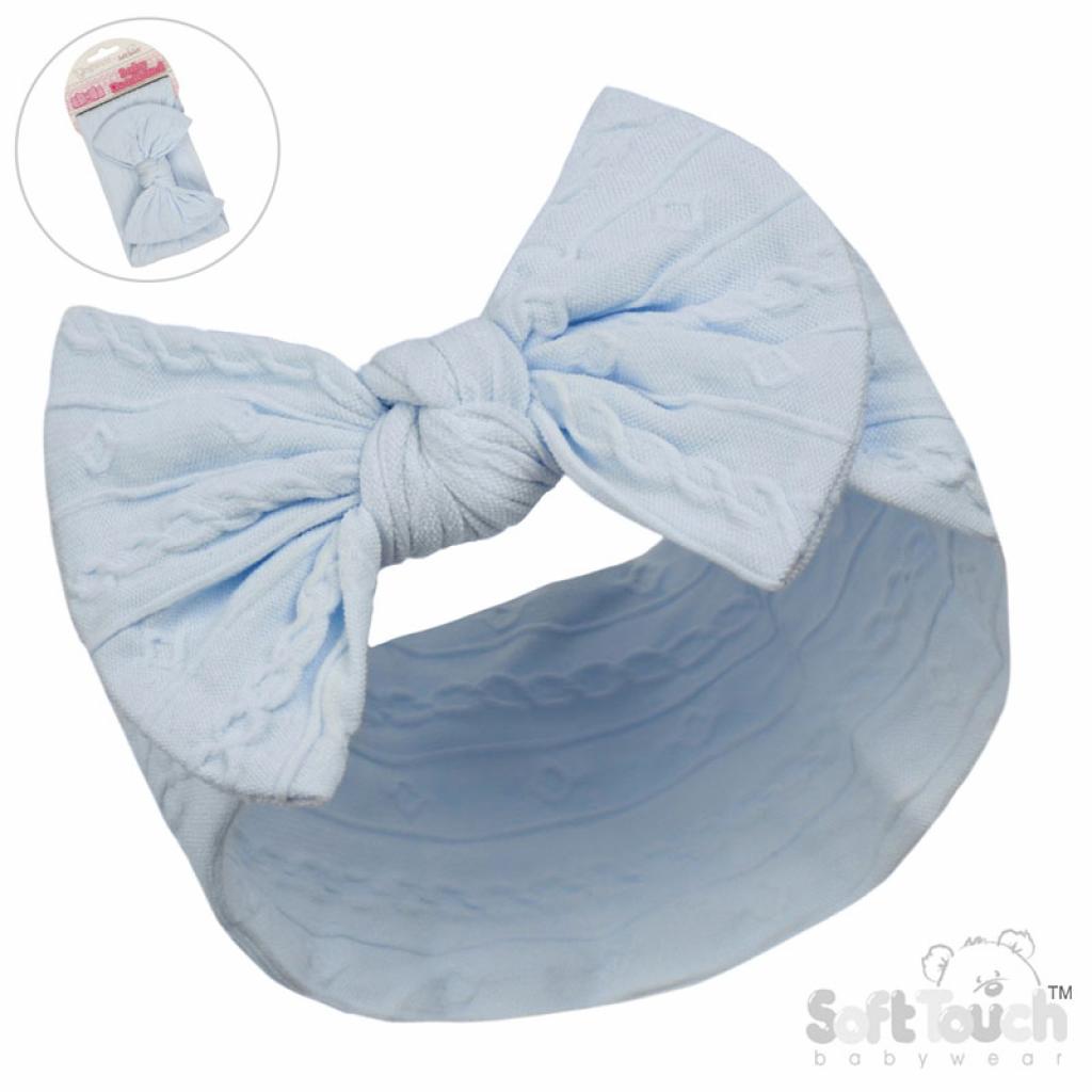 Baby Blue Cable Bow Headband