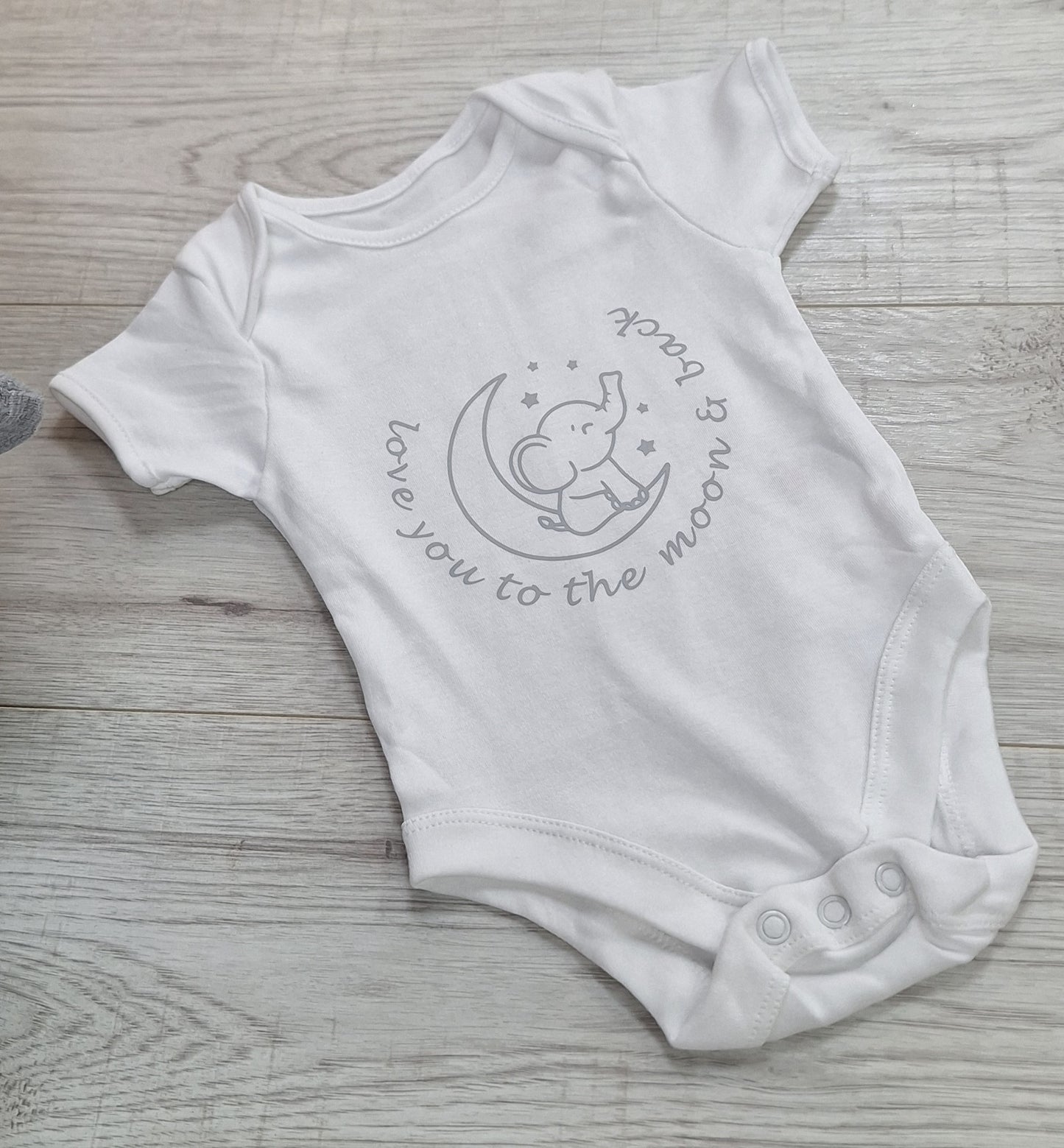 White Baby Vest "love you to the moon and back" Pink Bodysuit