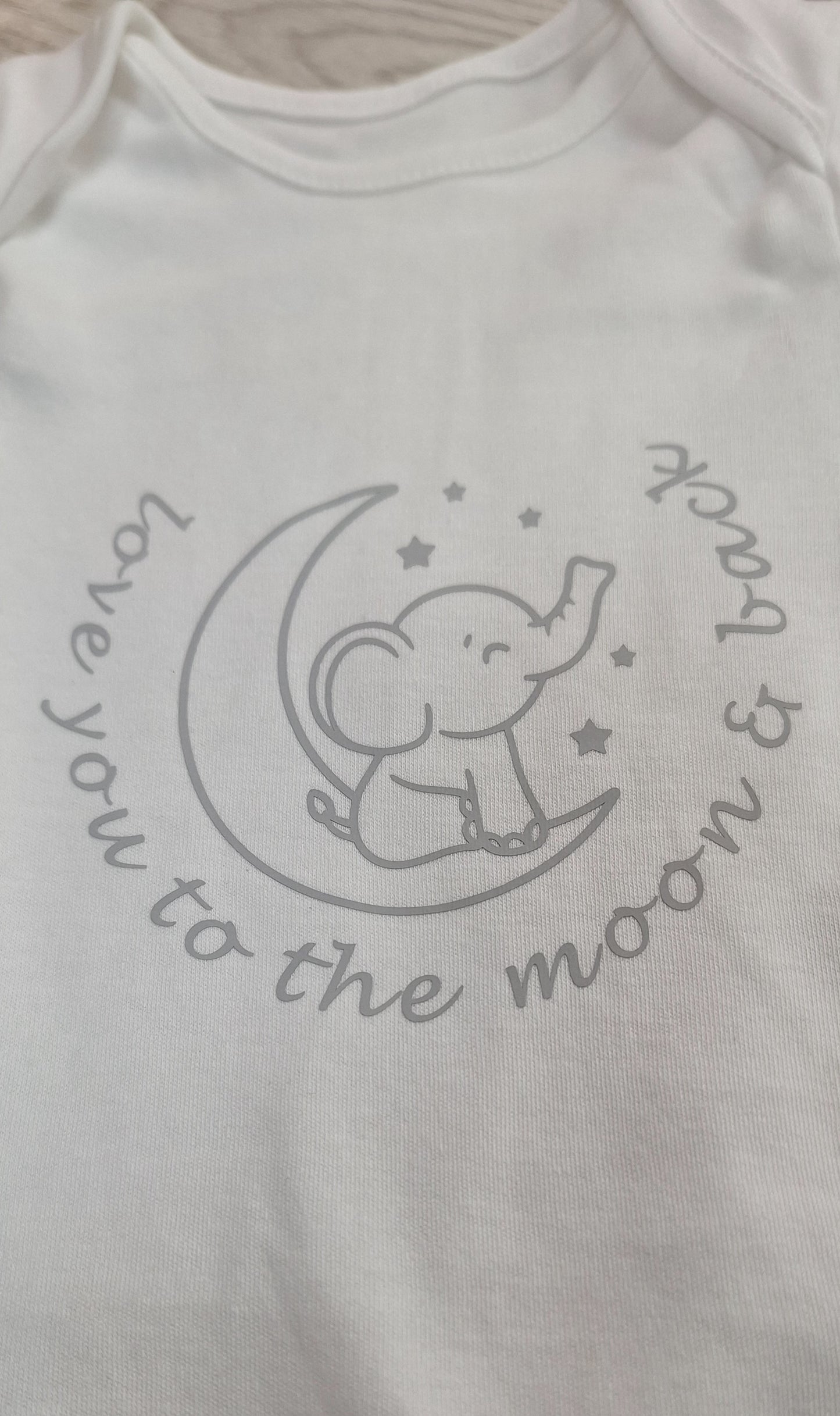 White Baby Vest "love you to the moon and back" Pink Bodysuit