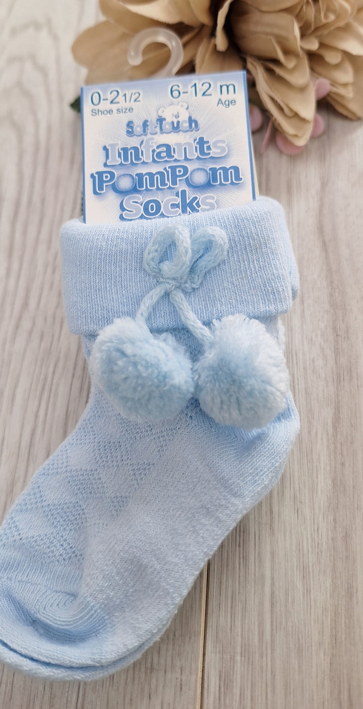 Sky Blue Ankle Pompom Sock's