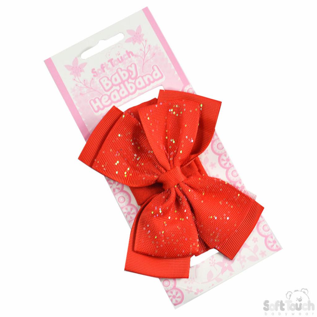 Soft touch glitter bow headband