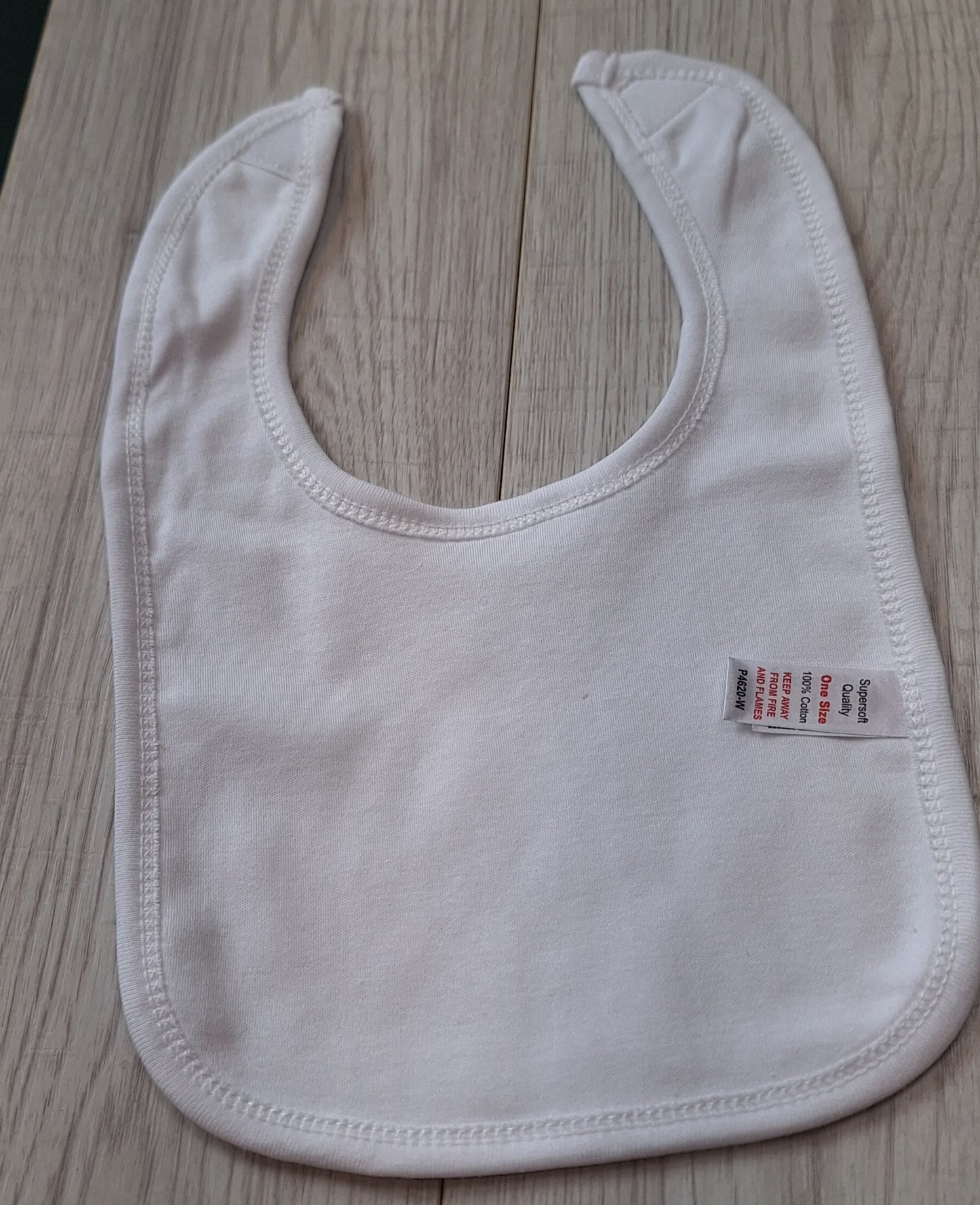 "Little Stinker" White Cotton Baby Bib