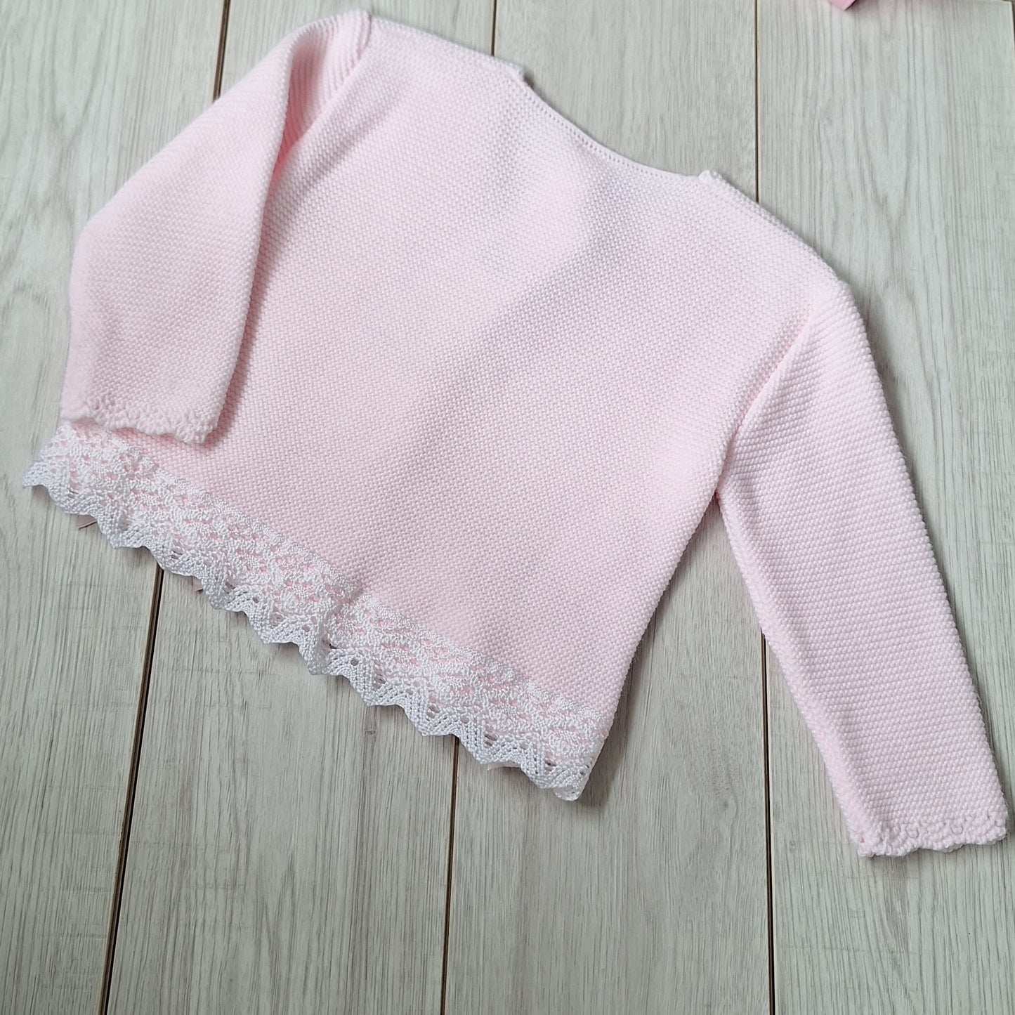 Pink V-neck bow cardigan