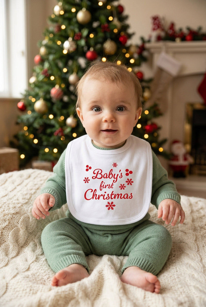 Baby Bib "Babies first Christmas"
