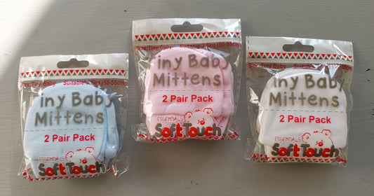 Tiny Baby 2 pack scratch mittens