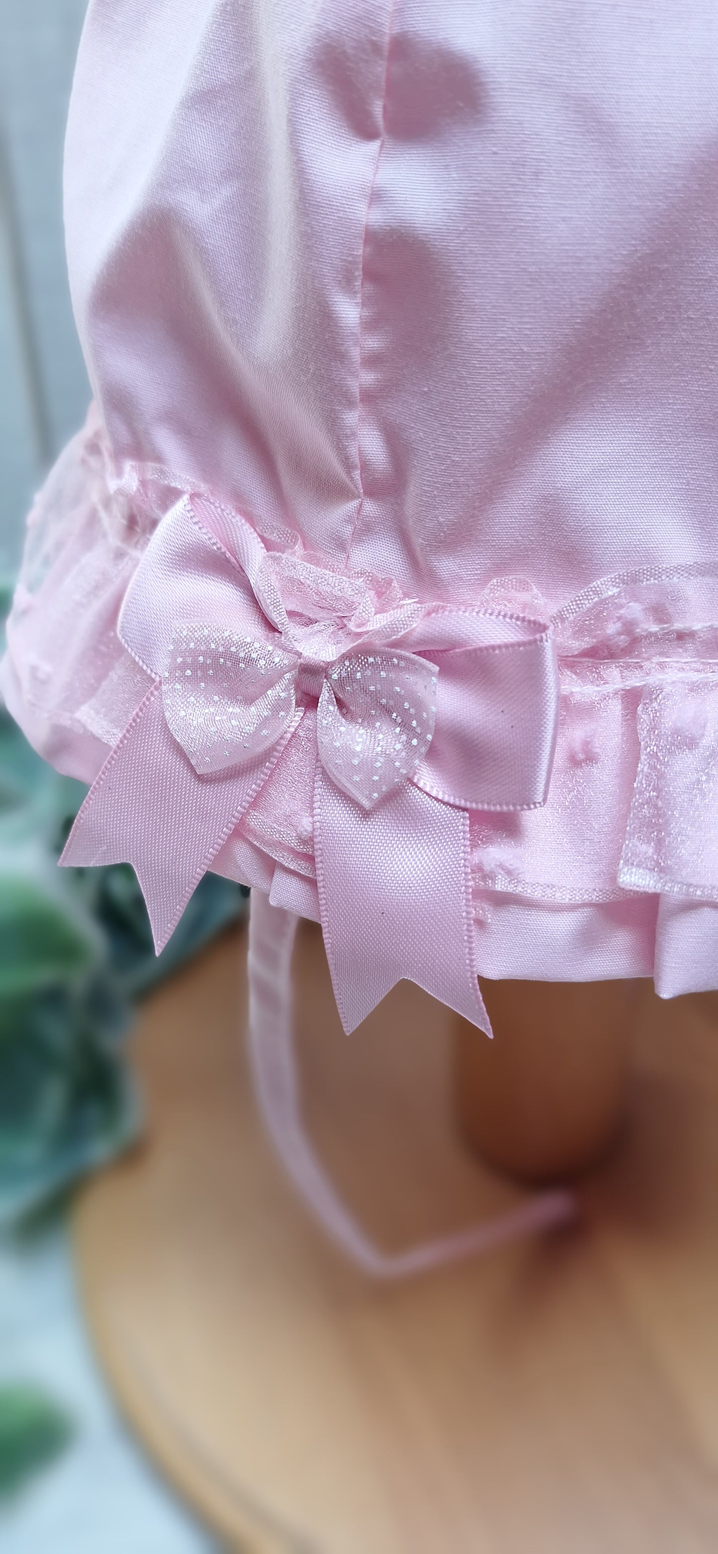 Pink Sun Hat with Lace & Bow