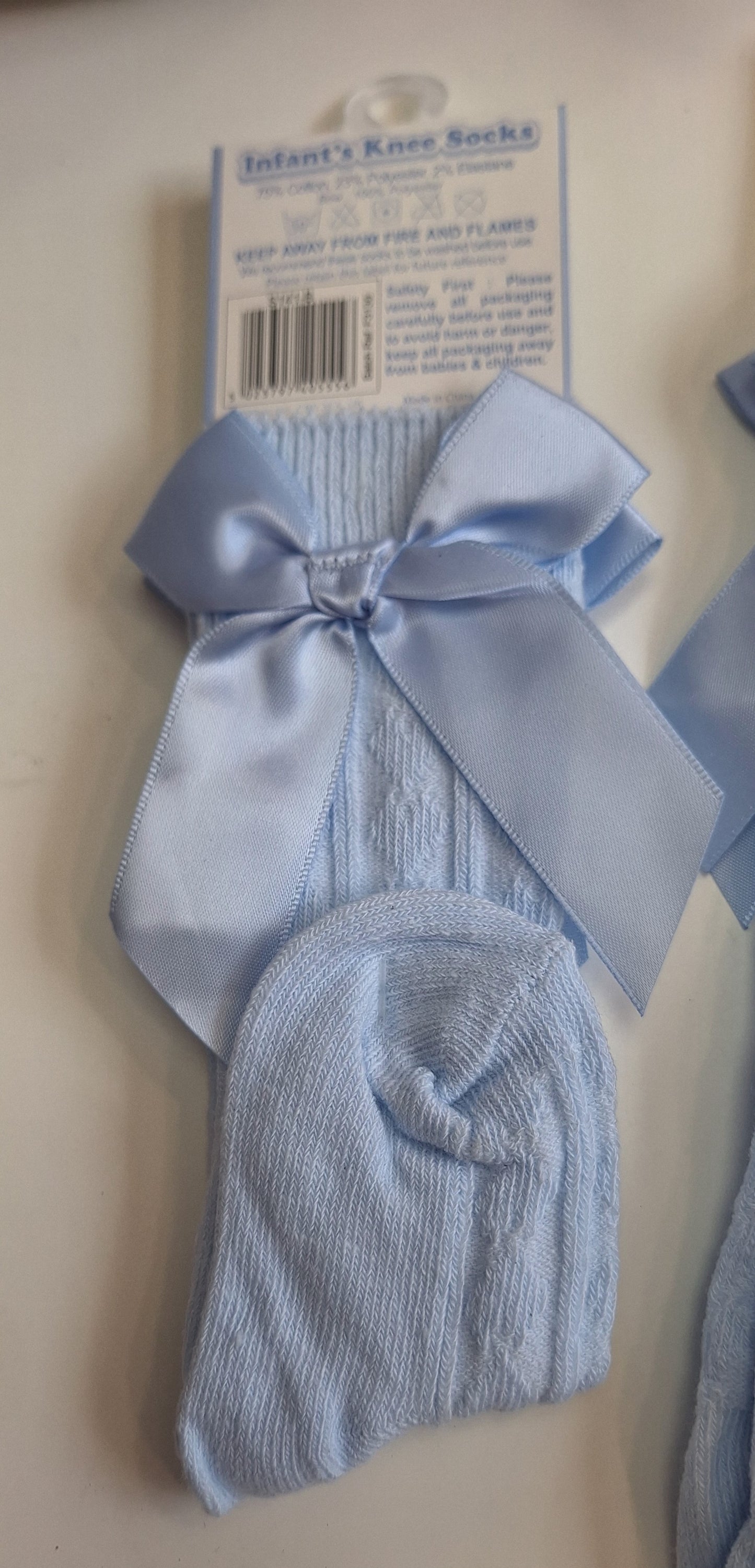 Soft Touch Adorable infants knee socks 0-24mth Sky Blue