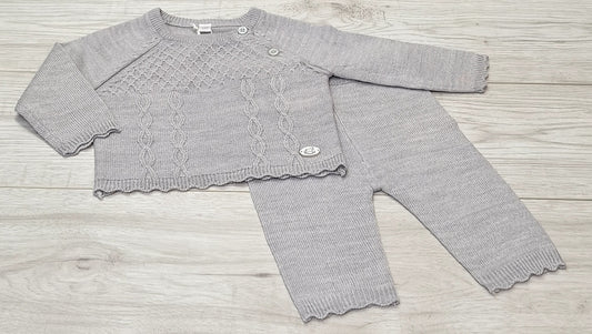 Grey Unisex 2 piece knitted suit