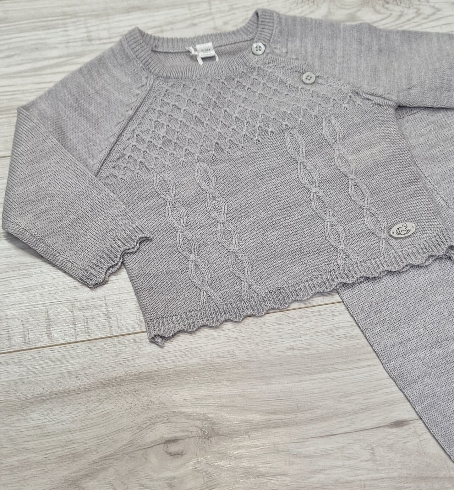 Grey Unisex 2 piece knitted suit