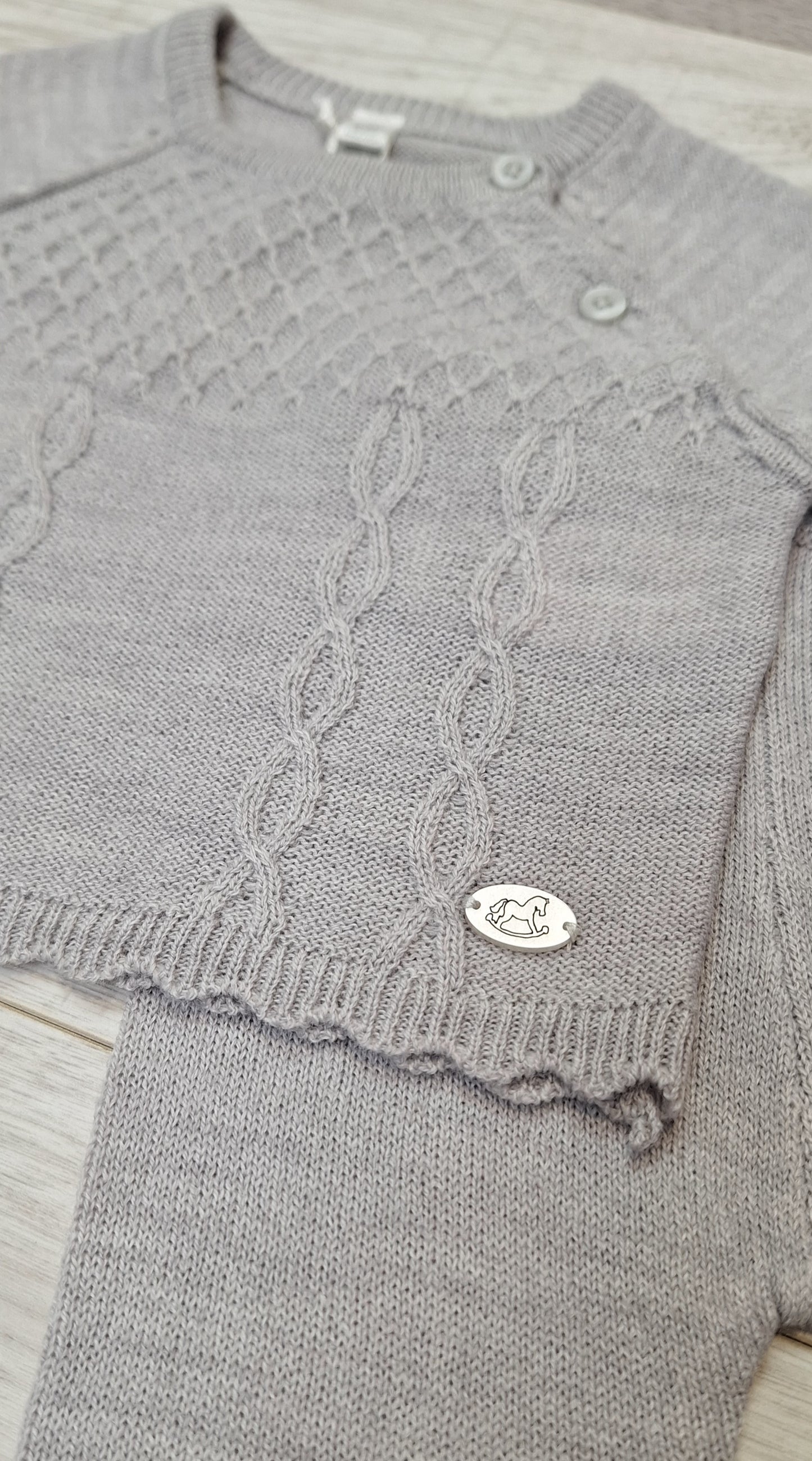 Grey Unisex 2 piece knitted suit