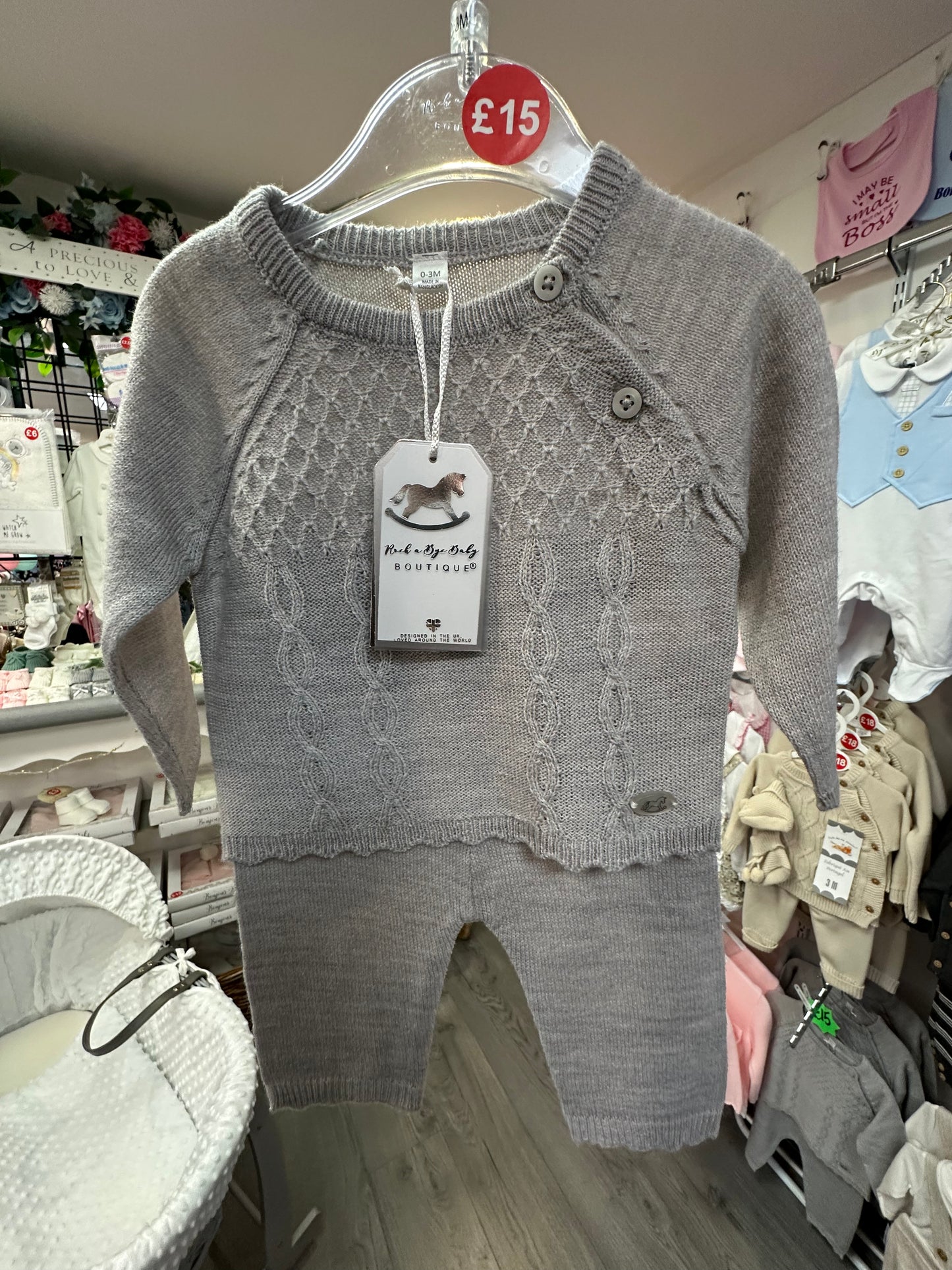 Grey Unisex 2 piece knitted suit