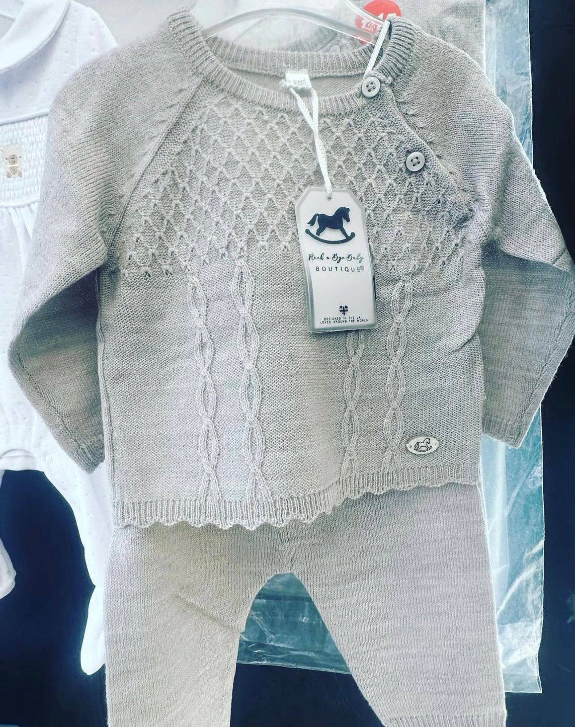 Grey Unisex 2 piece knitted suit
