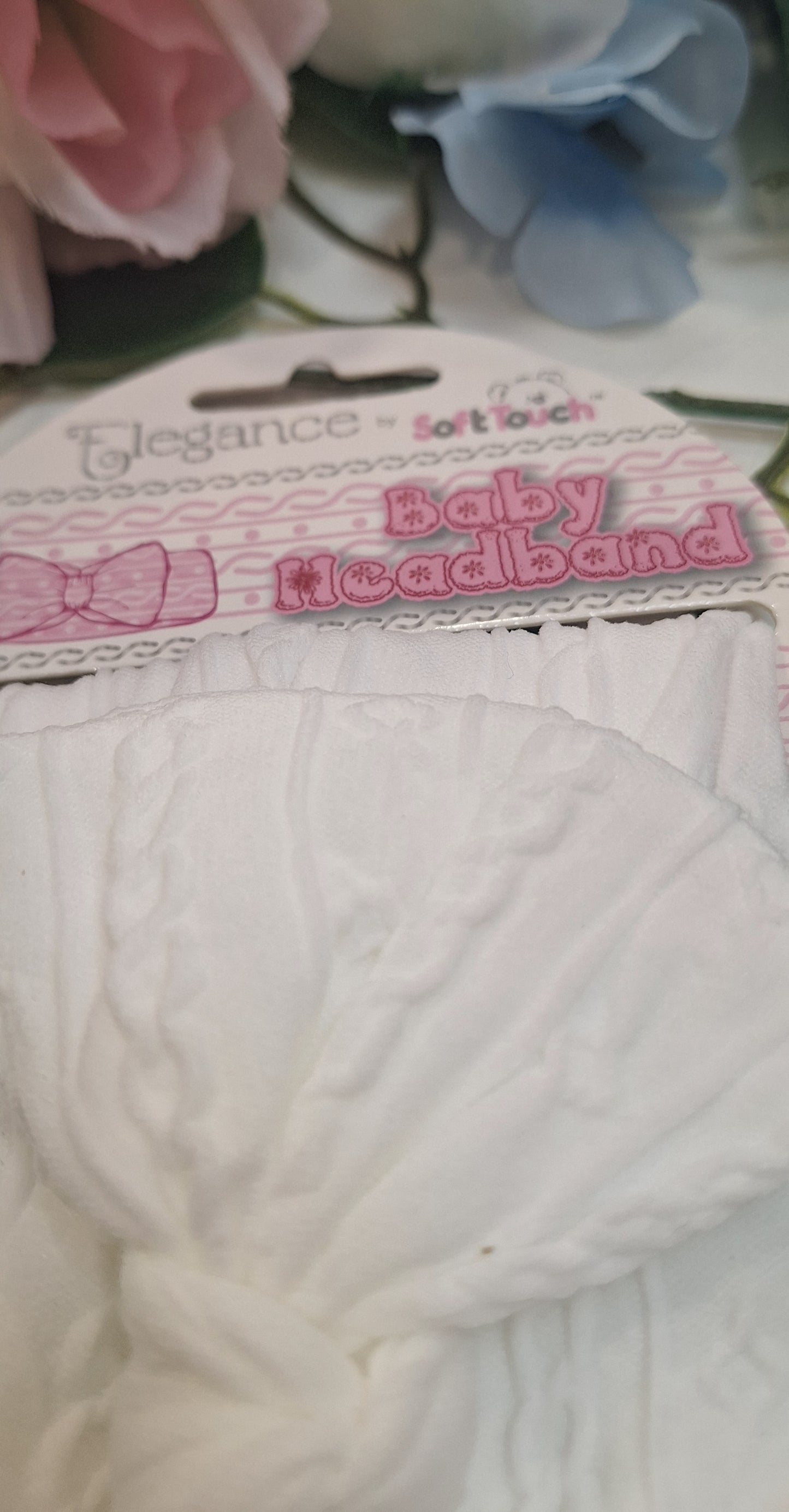 White Cable Bow Headband