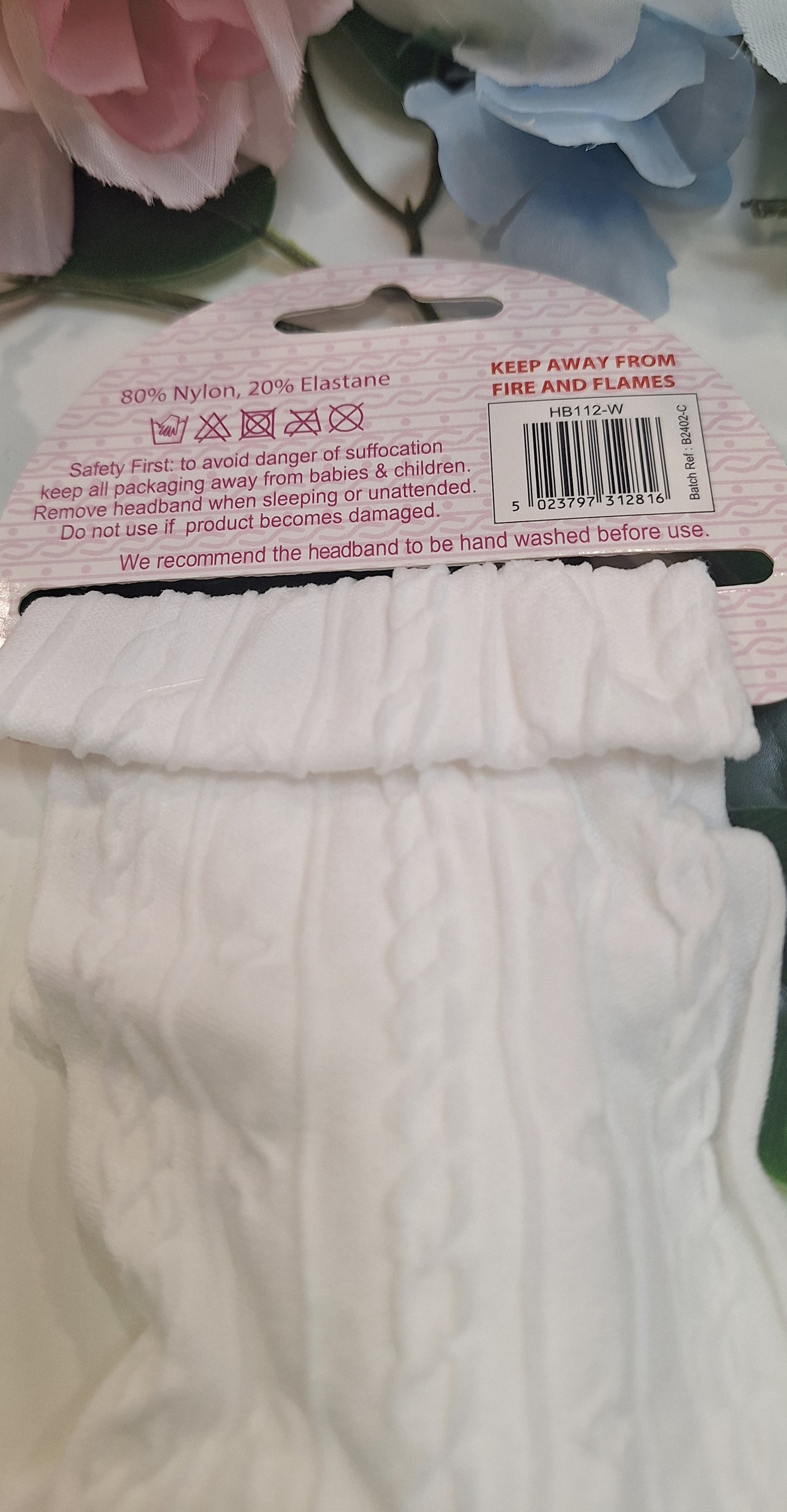 White Cable Bow Headband