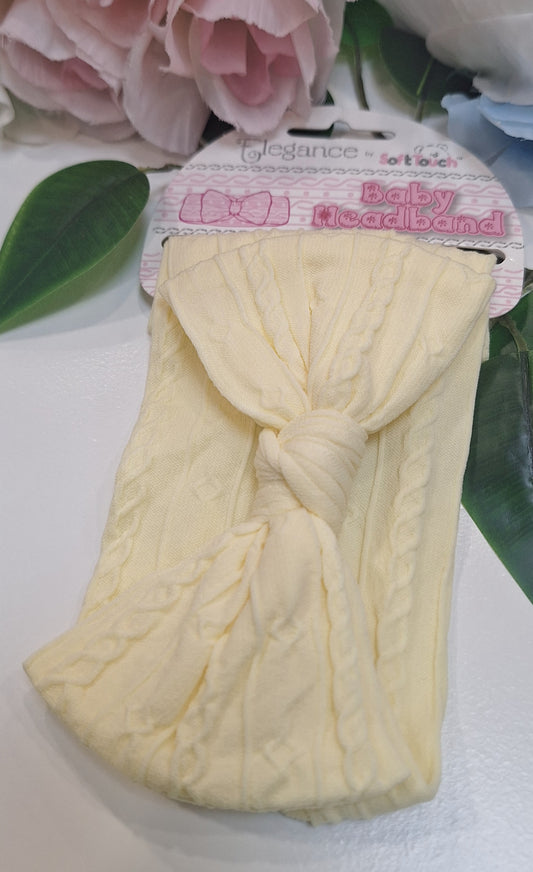 Yellow Cable Bow Headband