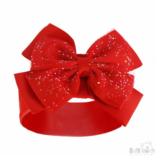Soft touch glitter bow headband
