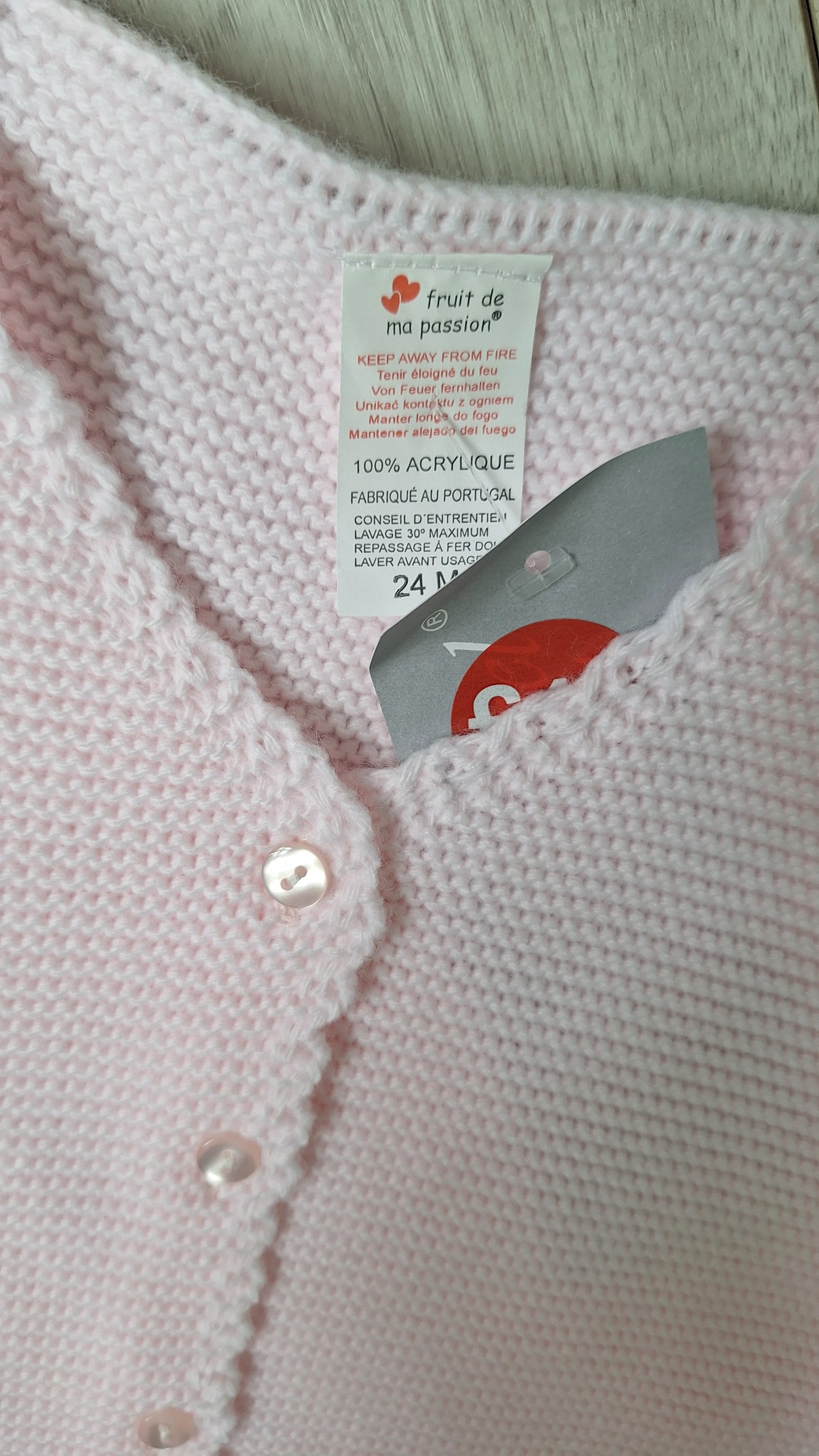 Pink V-neck bow cardigan