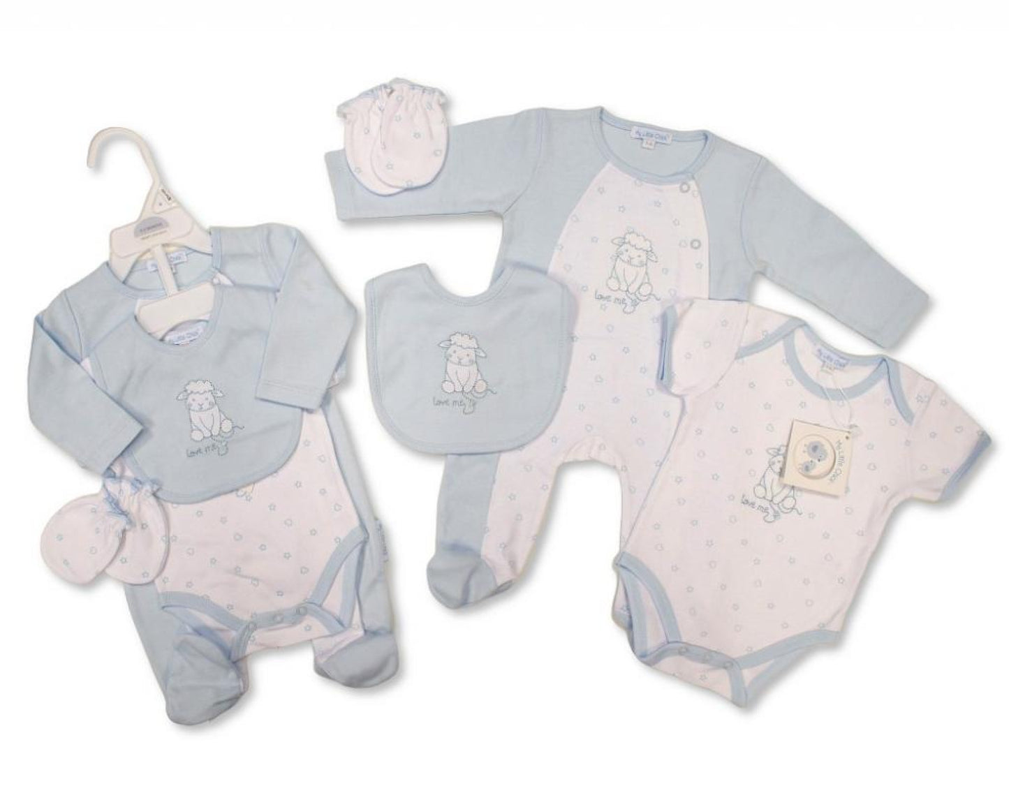 "Love Me" Little Lamb 4 piece Layette Set