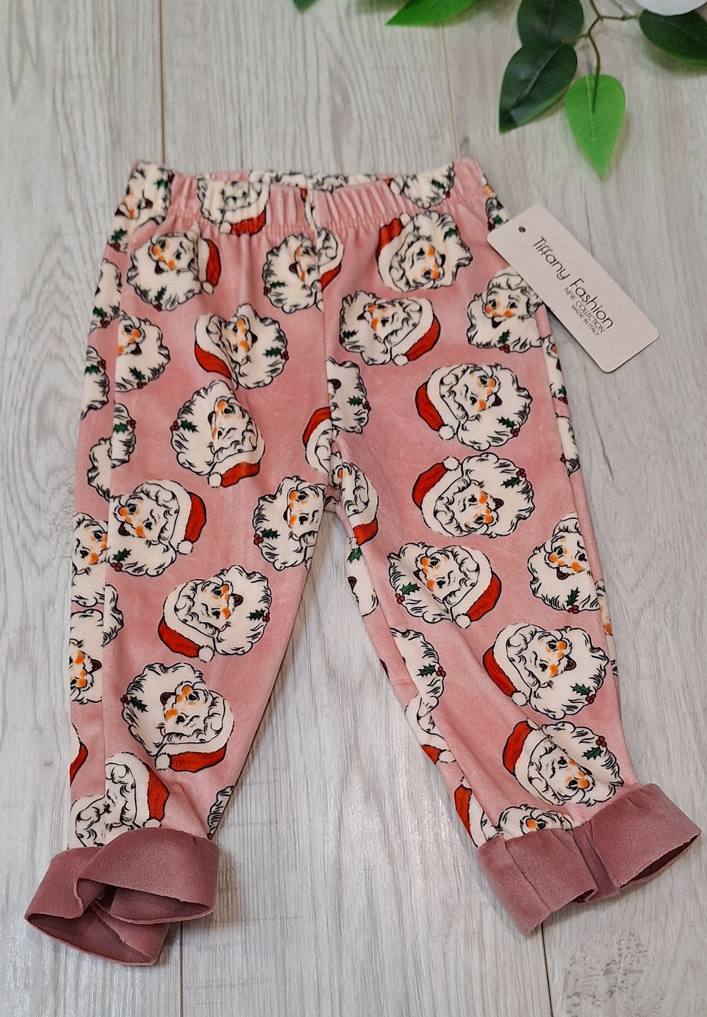 Little girls  soft velour santa pyjamas